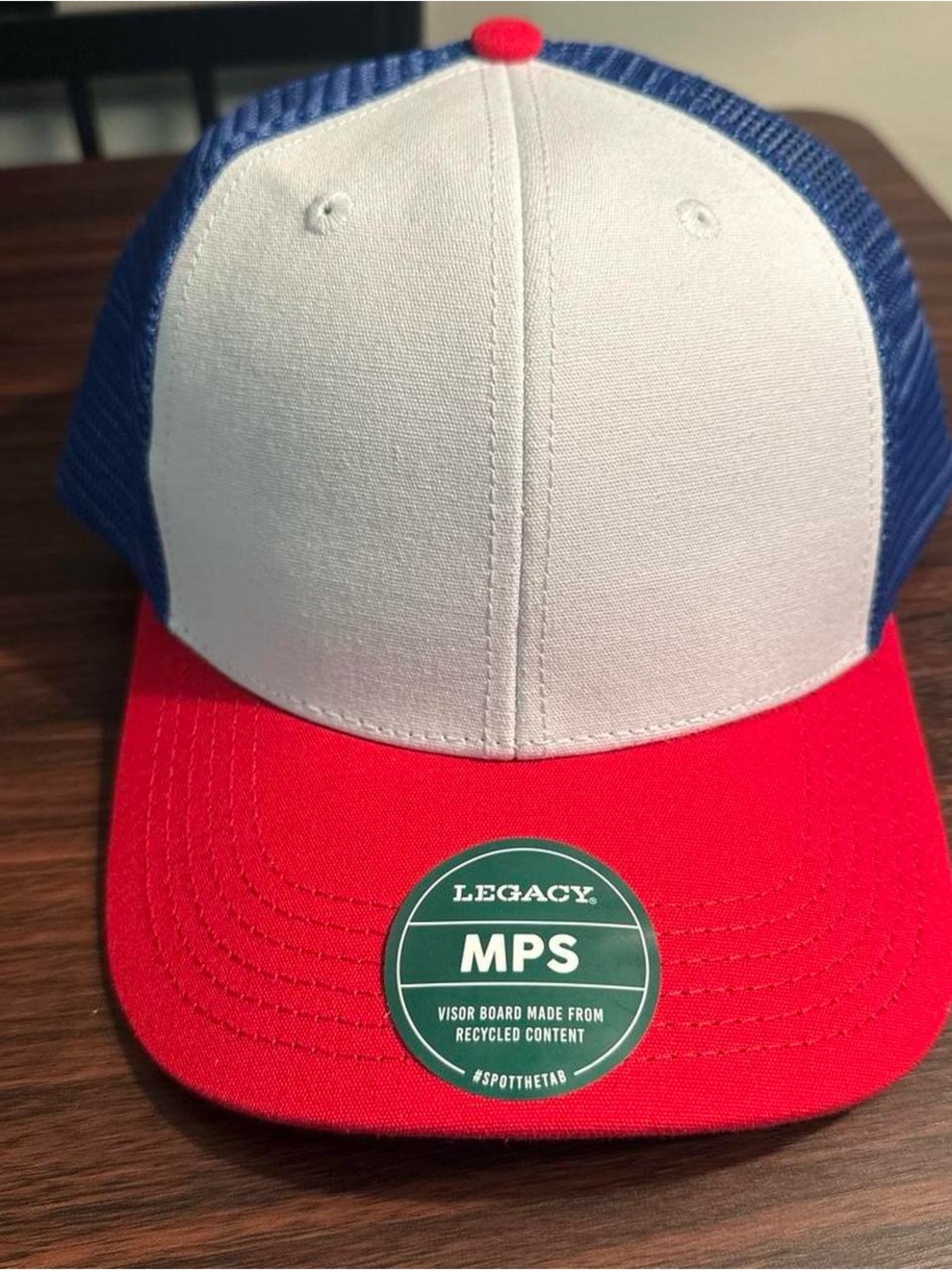 Legacy Trucker Hat - White, Blue & Red